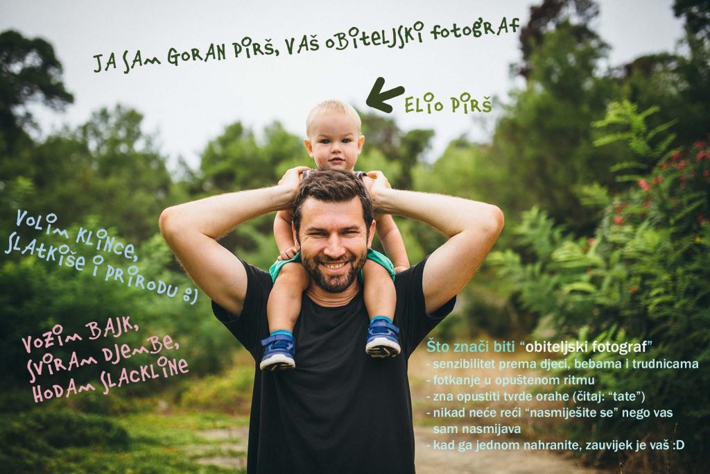 fotografiranje krstenja cijena - na slici tata fotograf i sin elio